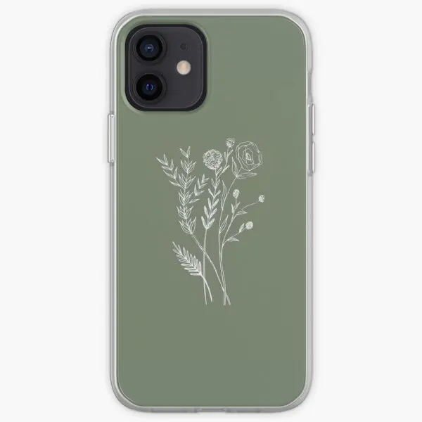 Sage Green Estetica Flowers Iphone Toug Custodia Per Telefono Personalizzabile Per Iphone 11 12 13 14 Pro Max Mini 6 6S 7 8 Plus X Xs Xr Max