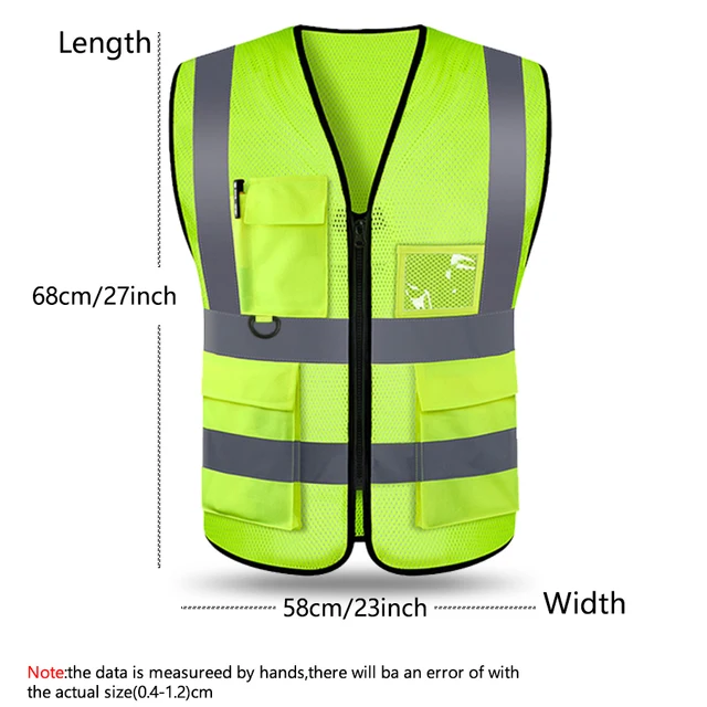 Safety High Visibility Reflective Vest Adjustable Reflective Security Vests Traffic Night Outdoor For Running Cycling Sports 4