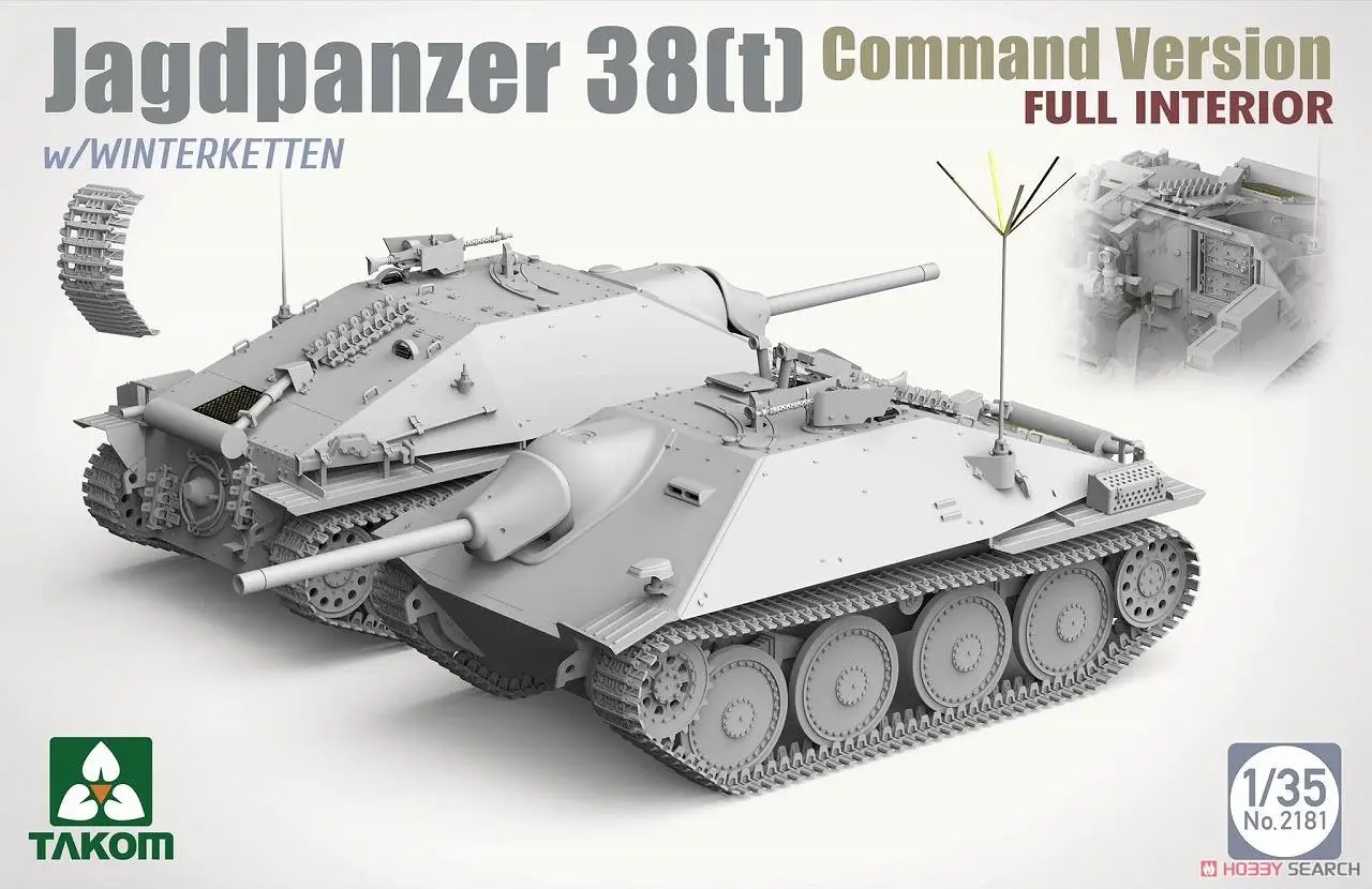 

TAKOM 2181 1/35 Jagdpanzer 38(t) Hetzer Command Version w/Full Interior & Winterketten Model Kit