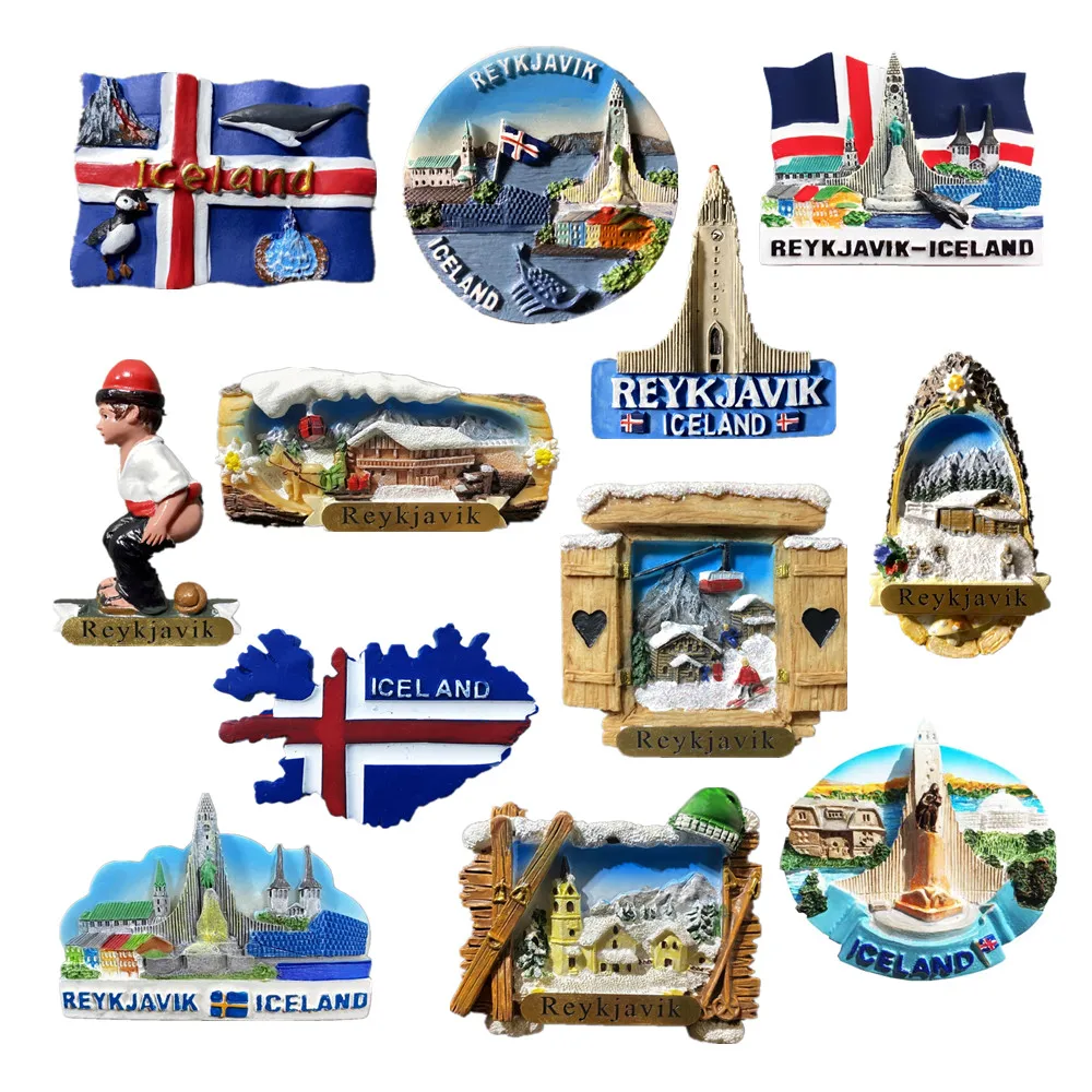 

Europe Iceland 3D Fridge Magnets Tourism Souvenir Refrigerator Magnets Sticker Collection Handicraft Decoration Articles