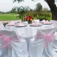 Organza Chair Sashes 100pcs/Lot Chair Bows Wedding Chair Knot Decoration for Chair Cover Party Event Banquet Decors Chair Band 2