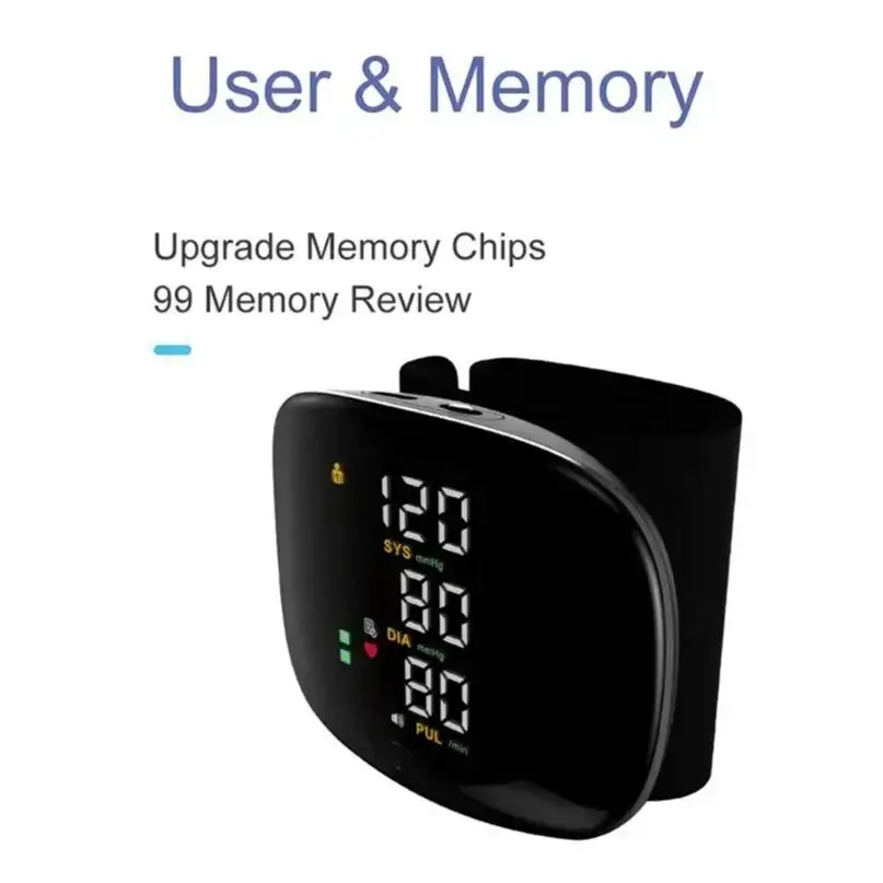 Rechargeable Touch Screen Heart Beat Rate Meter Tonometer Smart Voice Wrist Blood Pressure Monitor Health Care Supplies