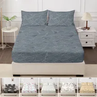 3pcs/set Printed Brushed Bed Sheet Three Piece Set with Pillowcase Included Bed Cover Set Soft and Skin Friendly and Comfortable 1