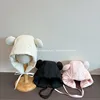 Winter Plush Kids Hats with Bear Ears Girls Boys Lei Feng Hats Winter Solid Color Korean Cotton Kids Warm Ear Protection Hats
