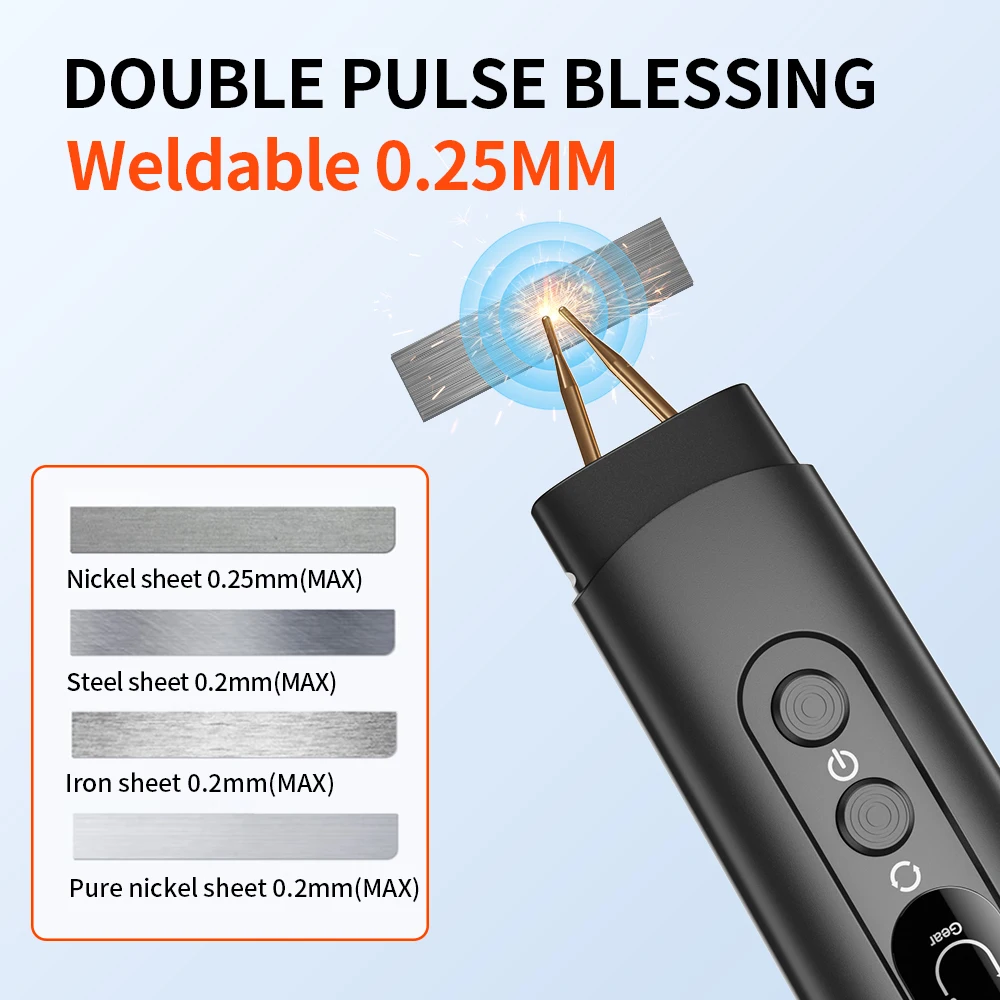 8 Gears Adjustable DIY Portable Handheld Battery Spot Welder for 18650 Lithium Battery, Nickel Strip and Nickel Belt Welding