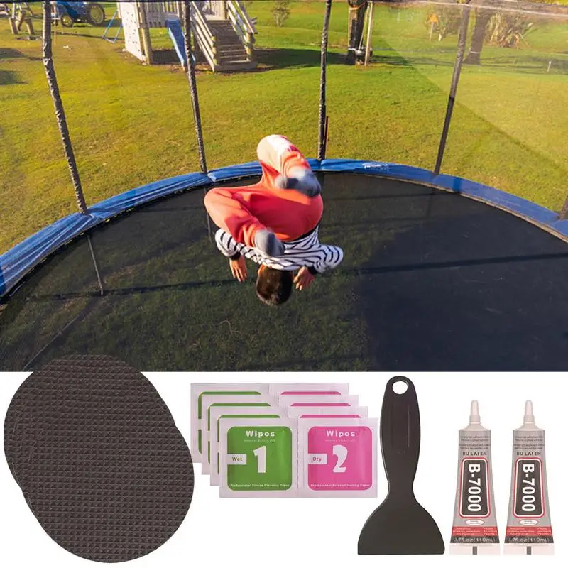 Trampoline Repair Kit 4 Inch Round Tent Waterproof Patch Fixing Kit Repair Mat Complete Set