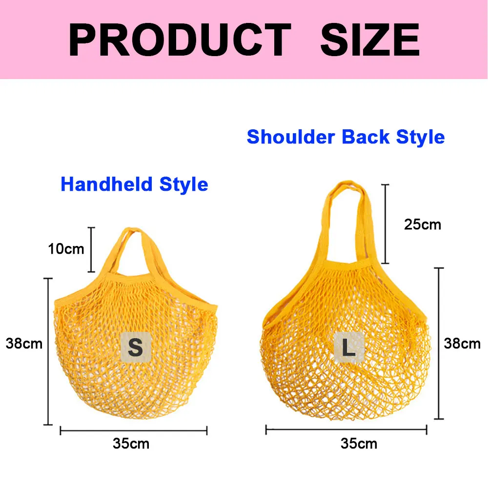 Portable Reusable Cotton Mesh Shopping Bag