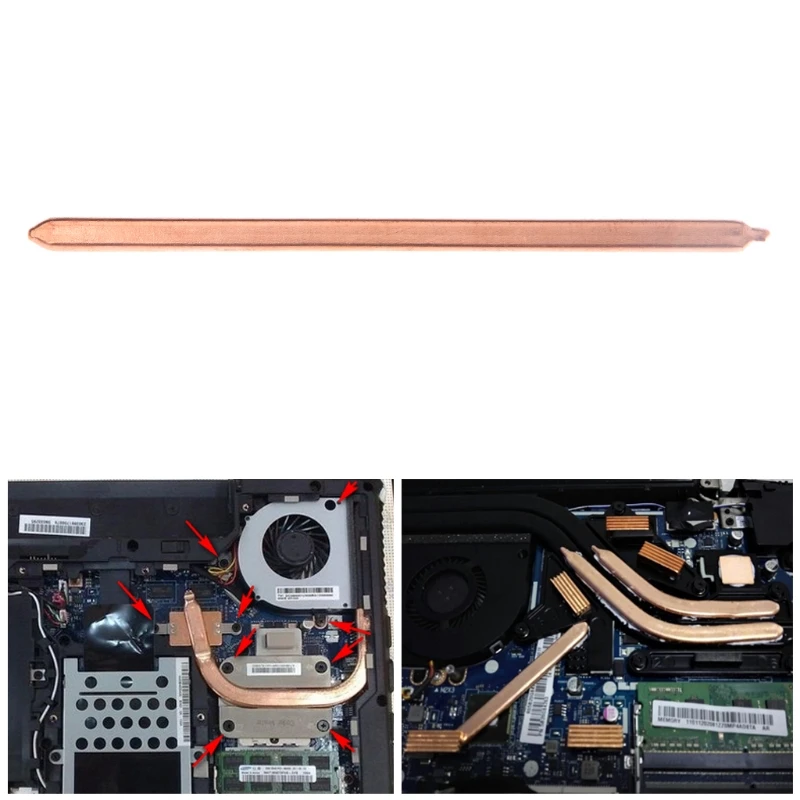 노트북 CPU GPU 방열판 냉각용 구리 평면 히트 파이프 170mm 8mm 3mm