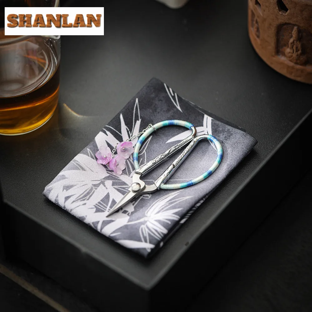 Vintage Plum Cut Stainless Steel Home Pendant Cut Window Yarn Hand Tailor Cross Stitch Tea Bag Office Scissors Tea Ceremony