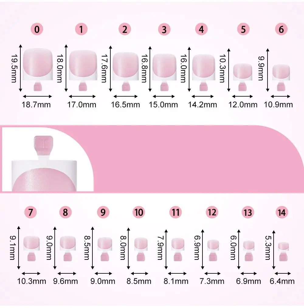 60PCS Nail Art Tips Toe White French Press On Nails Schwarze French Tips Nails Rosa French Nails Blauer French Tip Nail – Detail 1