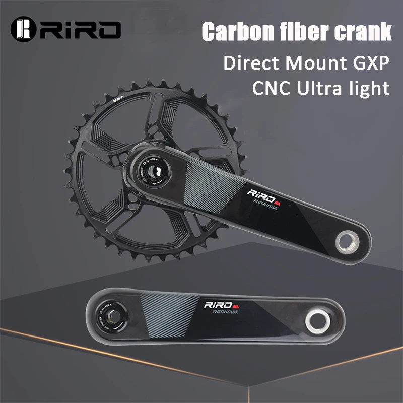 

RIRO MTB Carbon Crank GXP Chainring 32 34 36 38T Mountain Bicycle Crankset 10/11/12S Carbon Fiber Bike Crank 170mm DUB 29mm