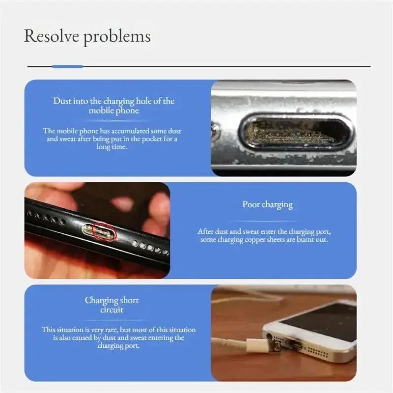 USB C 타입 충전 포트 먼지 플러그, 투명 금속 휴대폰 분실 방지 먼지 플러그, 보호 커버 캡, 아이폰 16 15 삼성