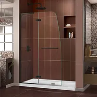 Classic modern Frameless Hinged Shower Door in Matte Black Product Dimensions 0.31 x 45 x 72 inches 102.8 pounds 1