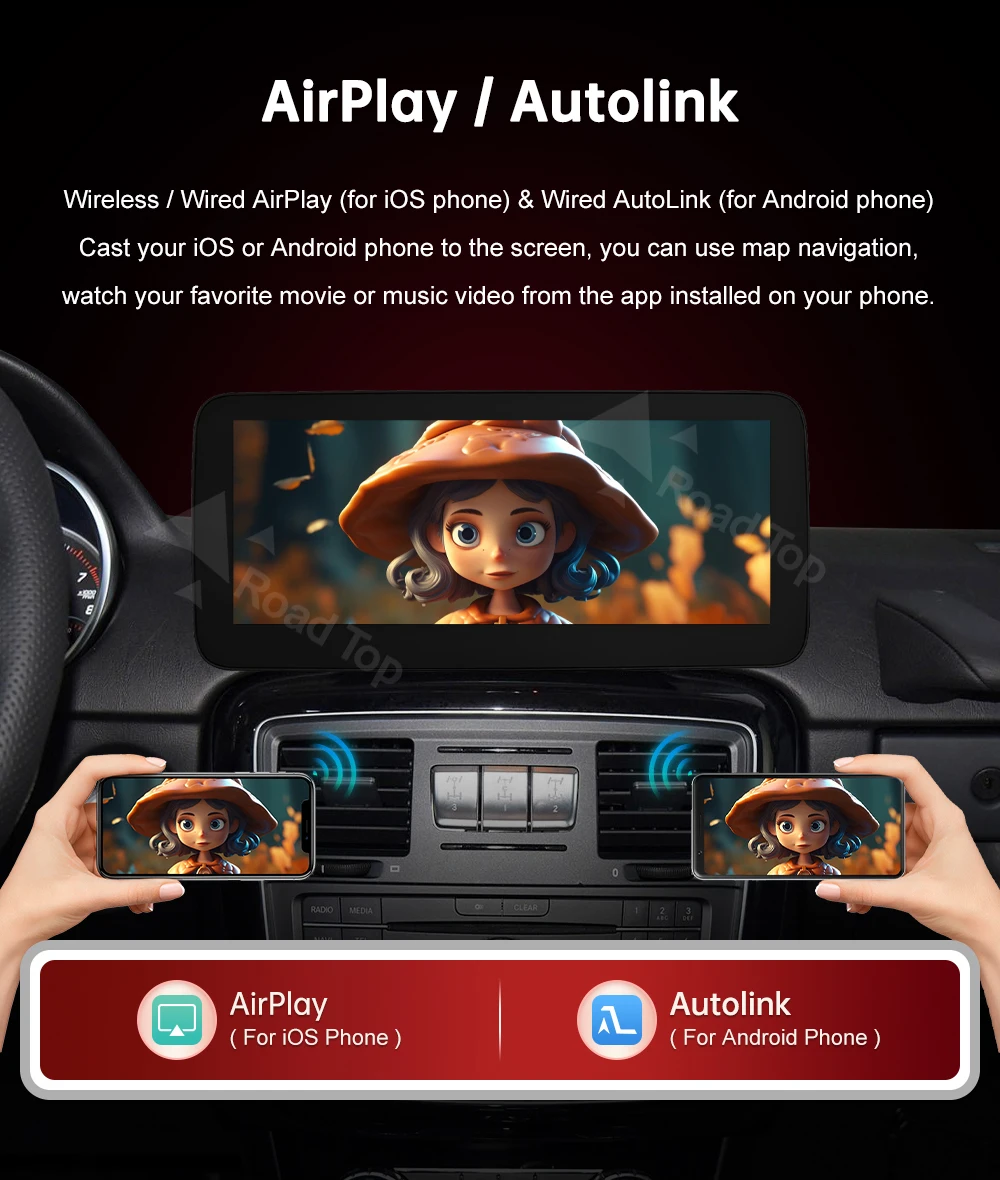 RoadTop 12,3-Zoll Kabelloses CarPlay Android Auto Multimedia Linux NTG4.5 NTG5.0 System Bildschirm für Mercedes-Benz G-Klasse W463 2013-2018 – Detail 11