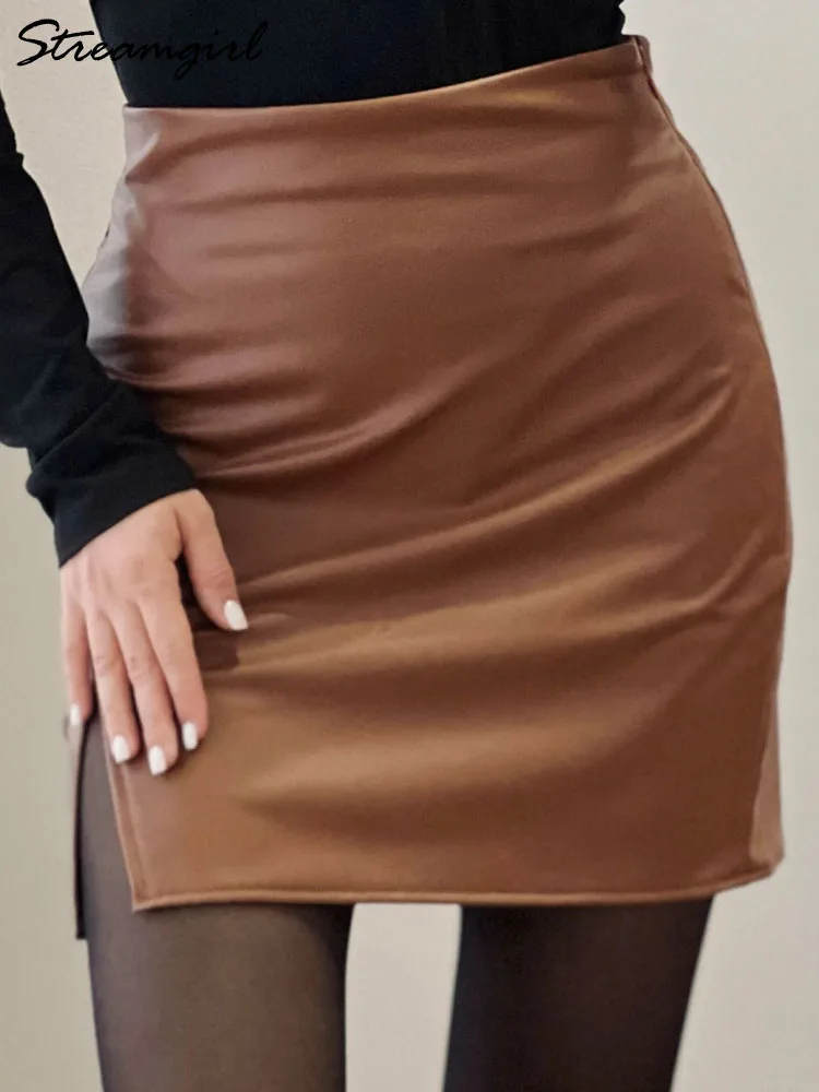 BCBGMAXAZRIA | Gonna vita alta ecopelle nera - lemlò