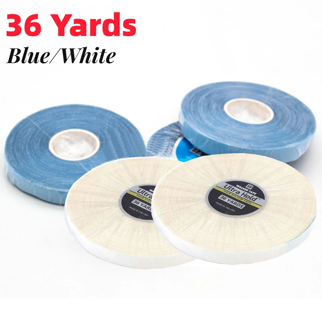 

Wholesale 36Yards Blue Lace Front Support White Tape Double Sided Adhesive Hair Tape For Tape Extension/Toupee/Lace Wigs