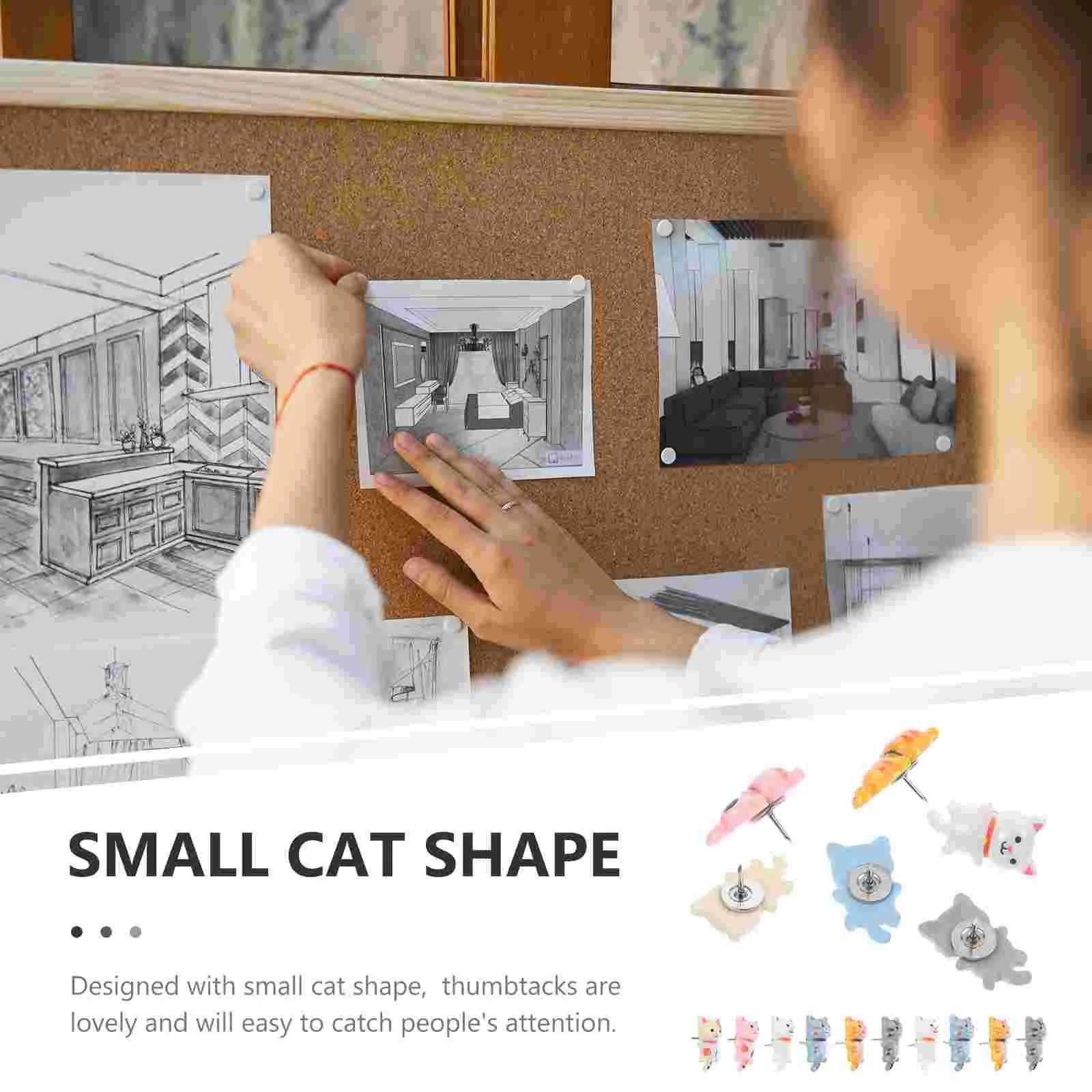 30pcs Push Pins Decorative Cat Thumb Tacks for Cork Bulletin Board Creative and Eye Catching Push Pins for Home and Office Use push pins