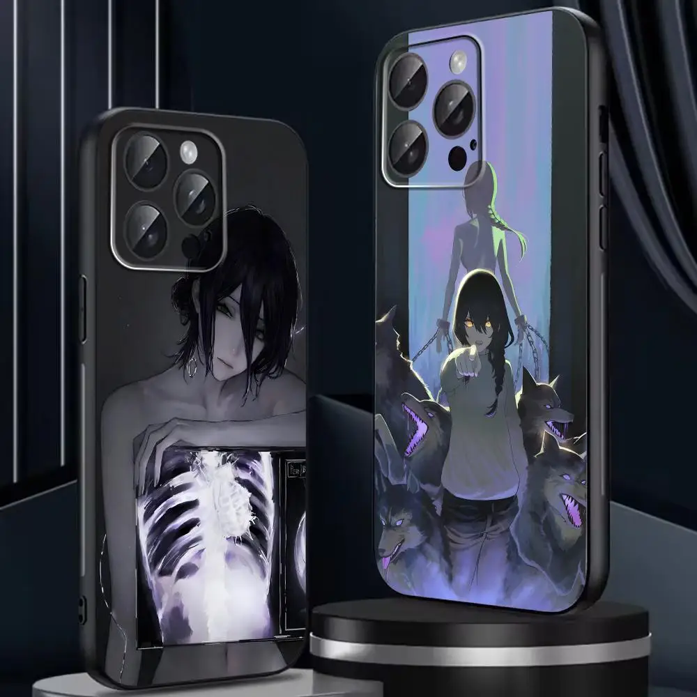Premium Anime Chainsaw Man Shockproof Phone Case - Soft Black Cover