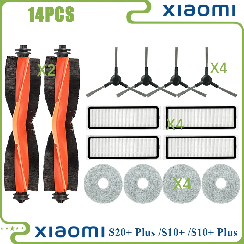 Premium Accessories Kit for Xiaomi Robot Vacuum – Main Roller, Side Brush, HEPA Filter, and Mop Cloth