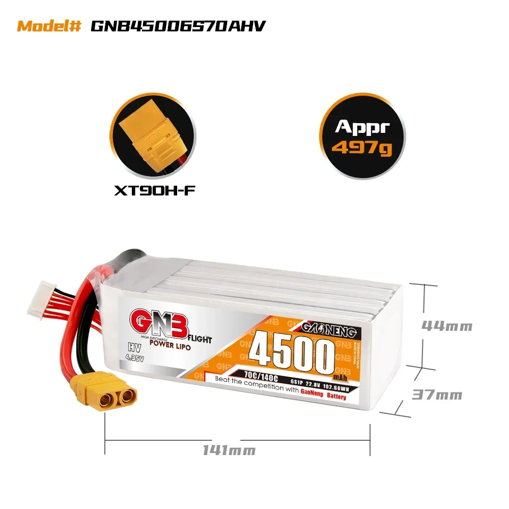 Batterie LiPo 4500mAh 4S XT90 pour Drone FPV Micro