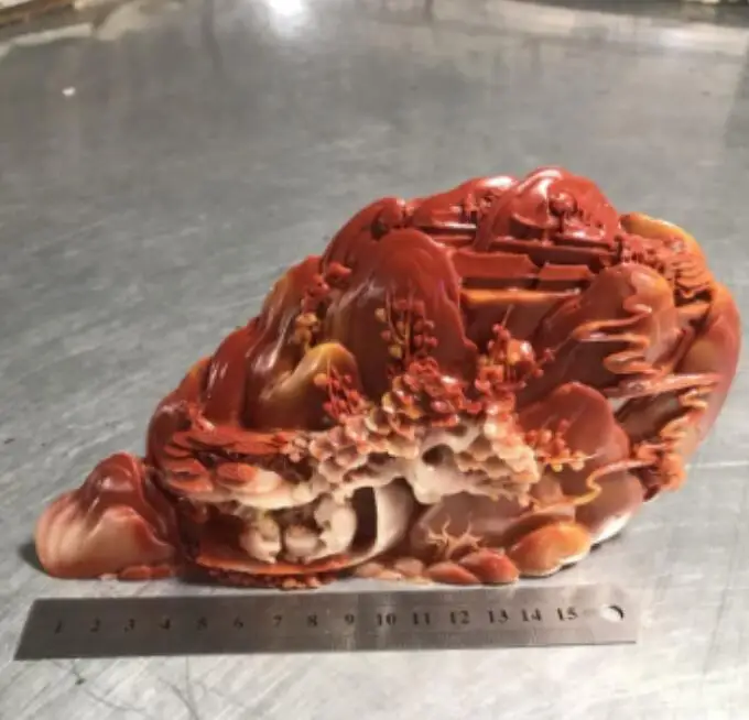 

Китайская каменная Статуэтка ShouShan ручной работы с изображением пейзажа