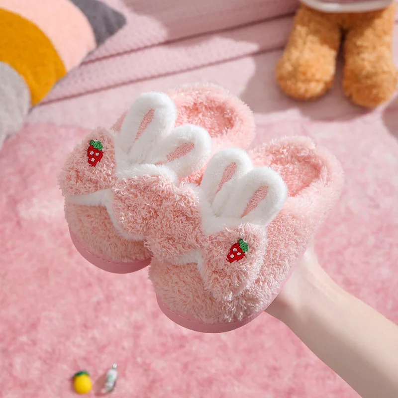 Children's Cotton Home Slippers Autumn Girls Lovely Home Indoor Plush Warm Non Slip Boys Girls' Baby Slippers Winter summer baby baseball hats lovely cartoon the outer space bear pattern sun hat for kids boys girls thin quick drying children pea