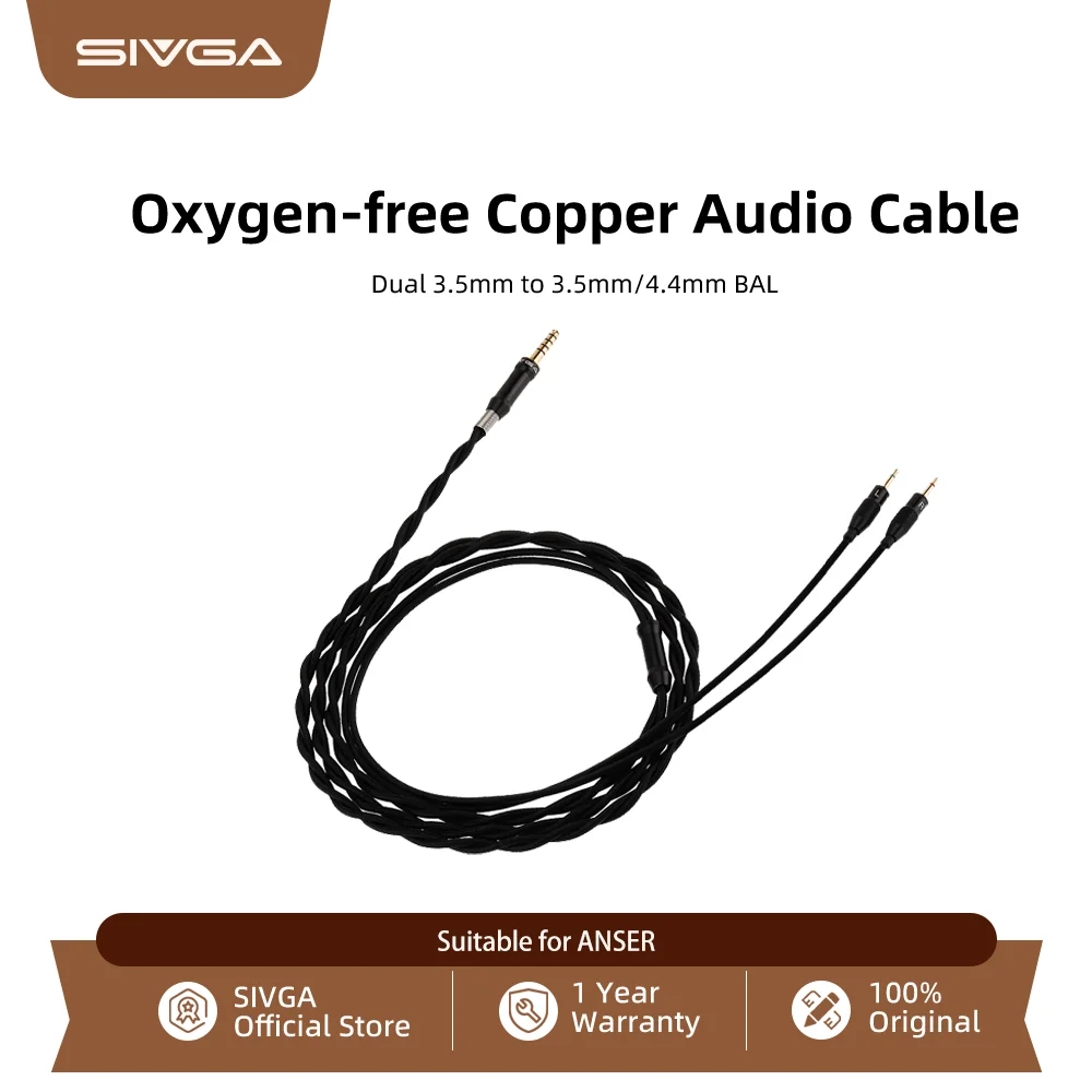 Sivga-anser用デュアルオーディオケーブル、3.5mm、4.4mm、メスから