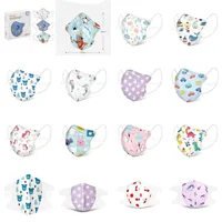 10PCS/20PCS Child Kids Disposable Face Masks 4 Layers Anti-Dust Pollution Mask Meltblown Dustproof Cartoon Bear dolphin Masks 1