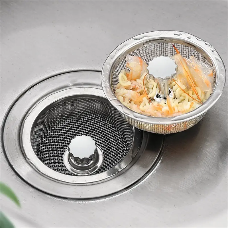 Stainless Steel Bathtub Hair Catcher Stopper Shower Drain Hole Filter Trap Kitchen Metal Sink Strainer Floor Drain Bathroom To T