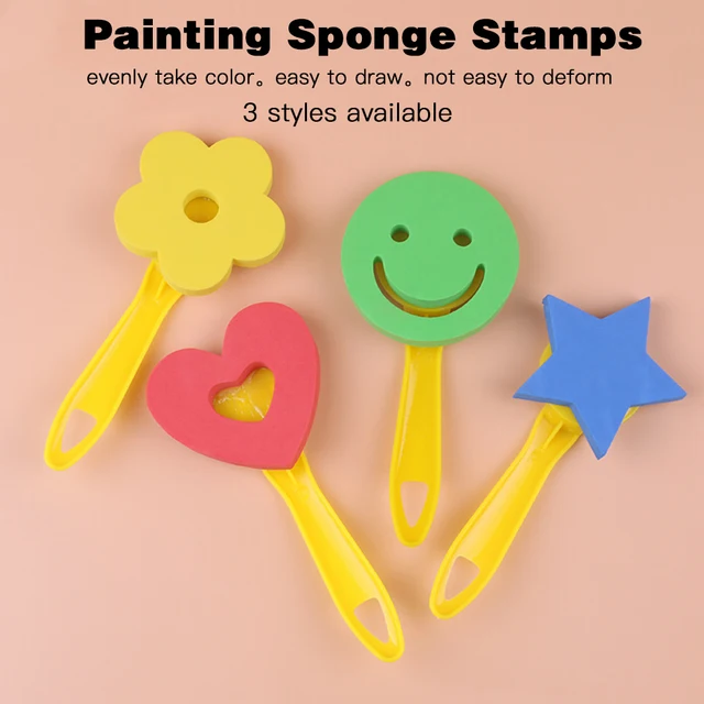 4pcs High Quality EVA Sponge Stamp Set Creative Painting Paint Roller Brush Kids Toys Graffiti DIY Art Tools for Beginners 1