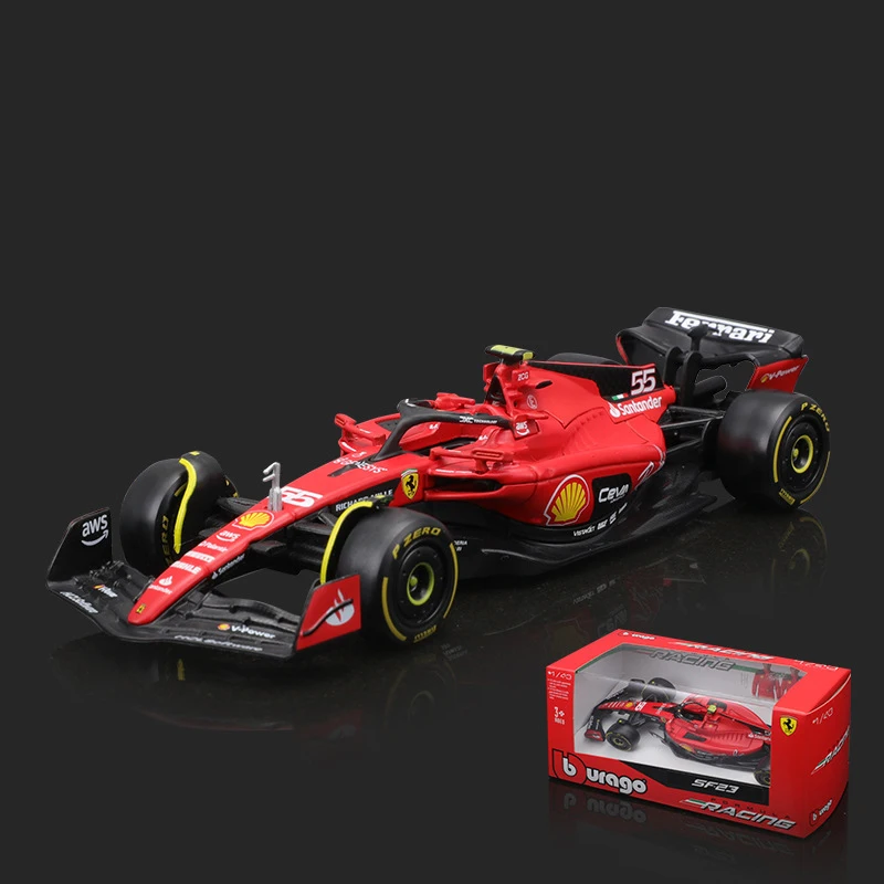 Bburago 1:43 페라리 SF-23 F1 자동차 모델, 합금 다이캐스트 자동차, 포뮬러 레이싱 모델 장난감 선물, 2023 시즌 럭셔리 차량