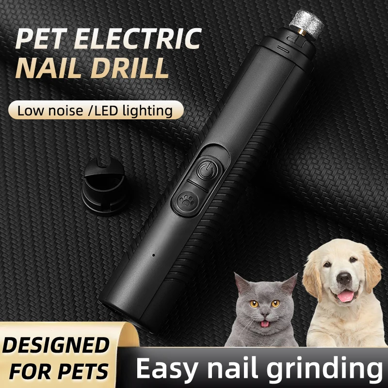 Electric Dog Nail Clippers Quiet Emery Nail Grinder Rechargeable USB Charging Pet Paws Grooming Trimmer Tools Dog Supplies
