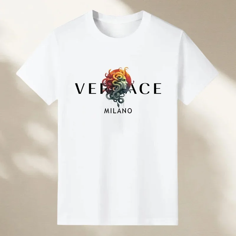Summer Pure Cotton Printing Men and Women Short-sleeved Skin-friendly and Soft Same Style