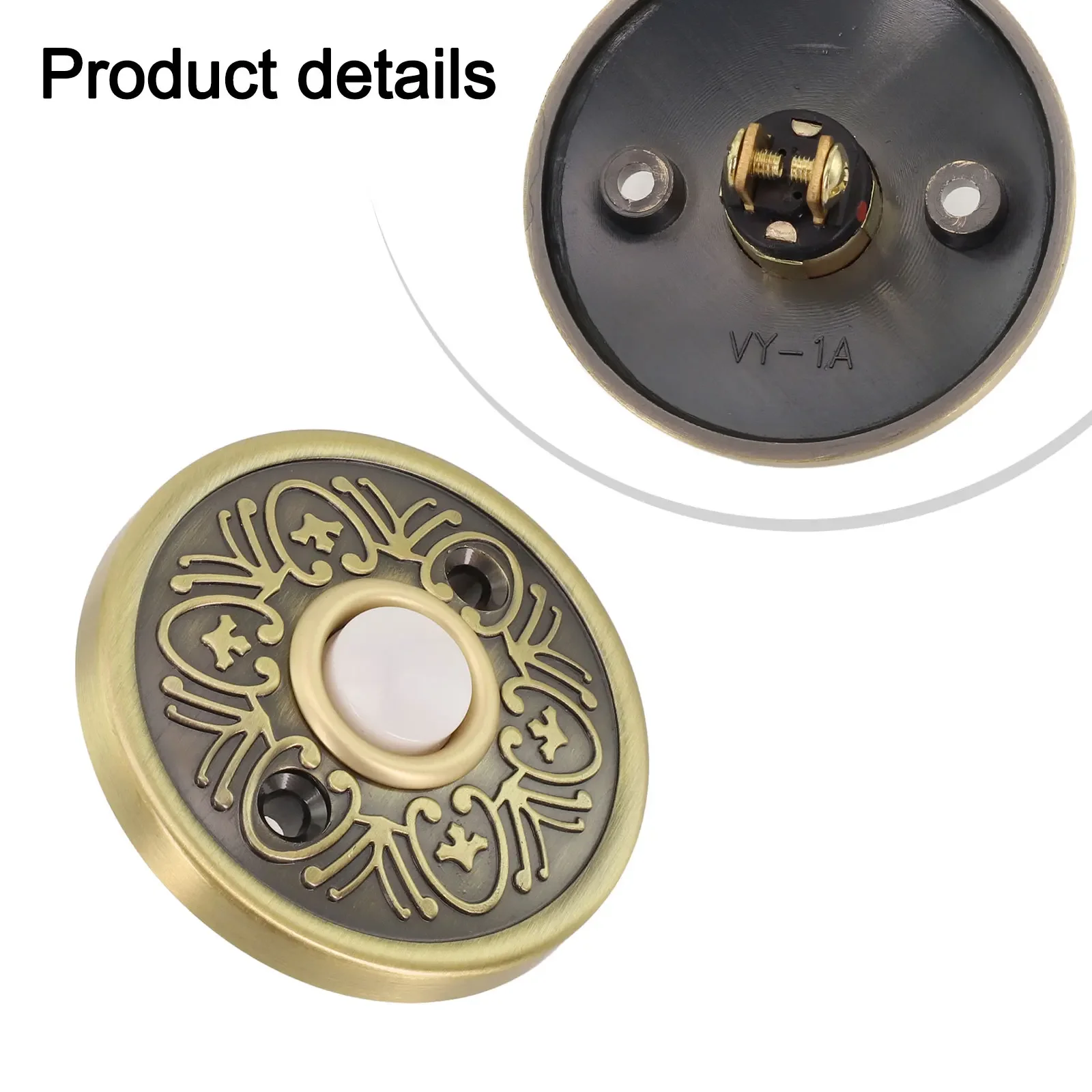Interrupteur Bouton-Poussoir Pour Sonnette - 250V 16A, Panneau Aluminium, Neuf, Marque Uxcell
