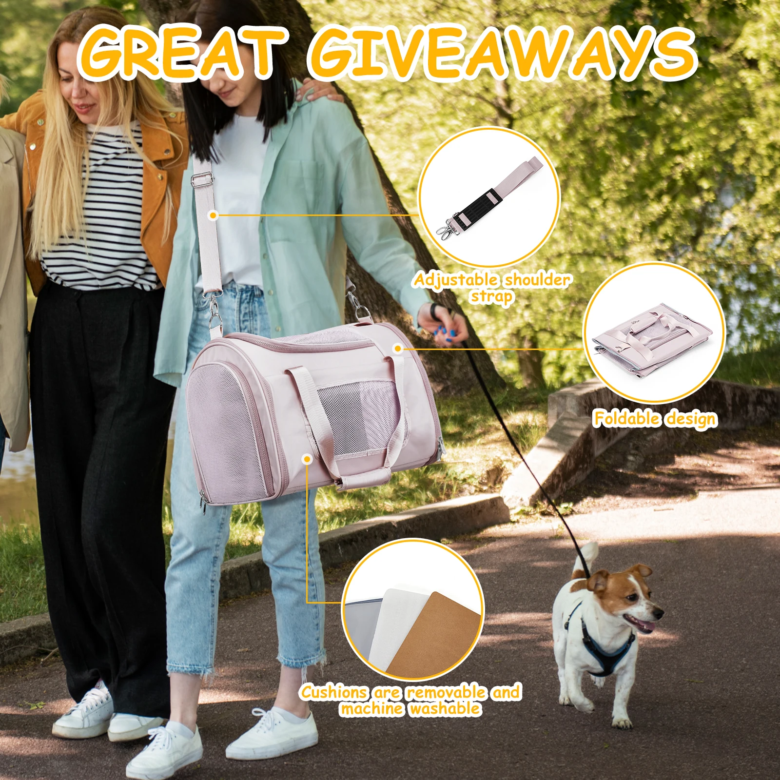 Cute Pet Carrier Backpack for Small Cats and Dog, Support for Travel Hiking Outdoor Use Shoulder and Crossbody Transport Package