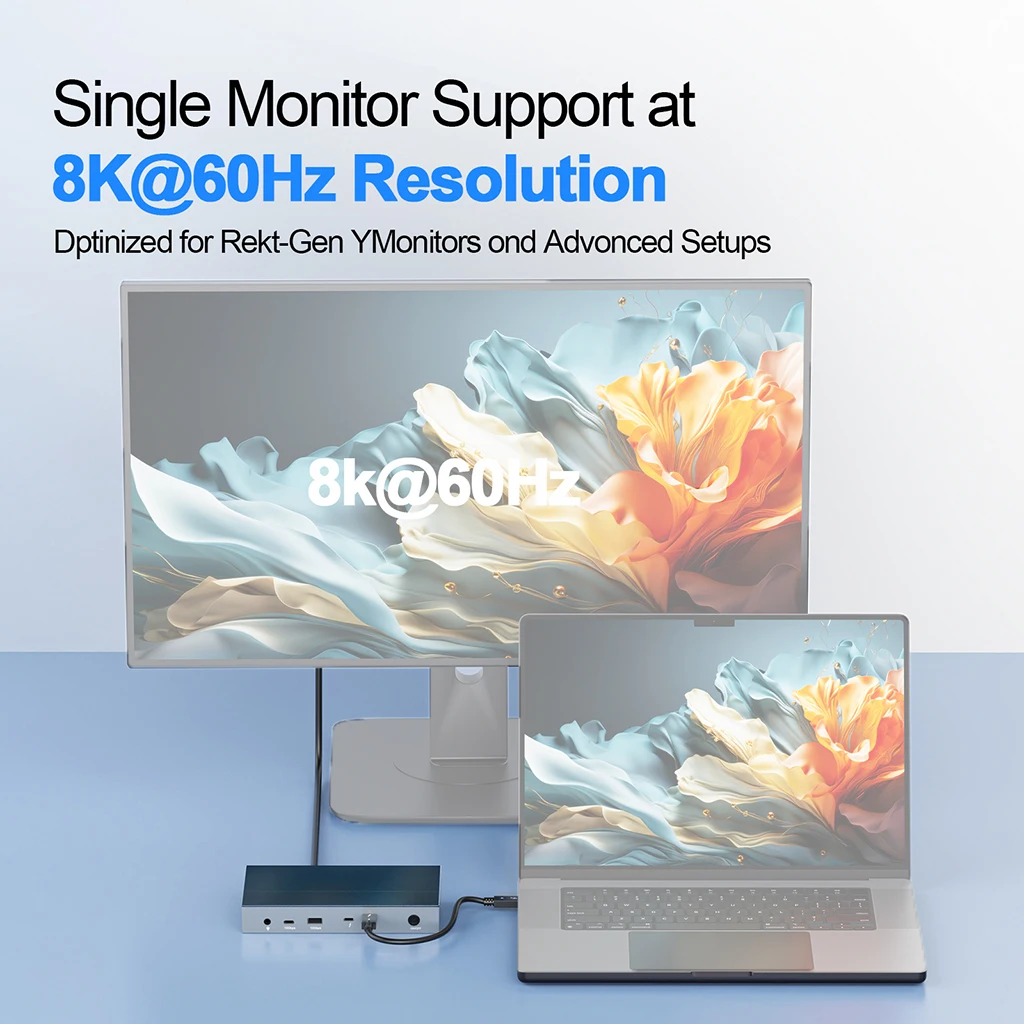 13-in-1 호환-Thunderbolt4 USB 4.0 도킹 스테이션 Type-C 8K 30Hz 디스플레이 비디오 포트 노트북용 외부 그래픽 카드