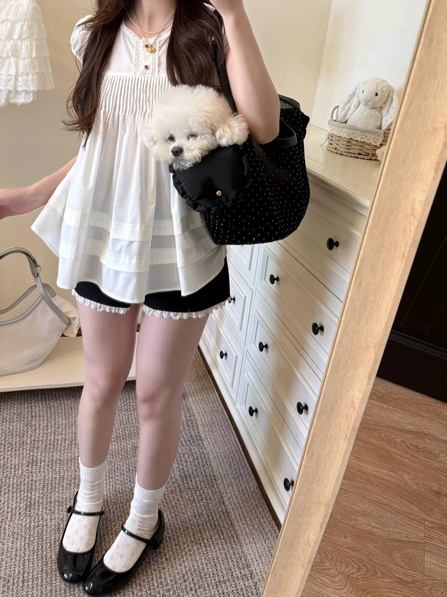 Fashionable Vintage Messenger Bags New Polka Dot Handbag Korean-style Large-capacity Tote Bags Versatile Comfortable Casual Bags