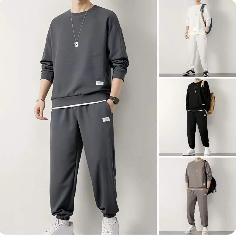Tracksuit 2 Piece Waffle Hoodie Sweatsuits Sets Athletic Jogging Suits Pocket Spring Autumn Casual Sports Running Suit sports suit