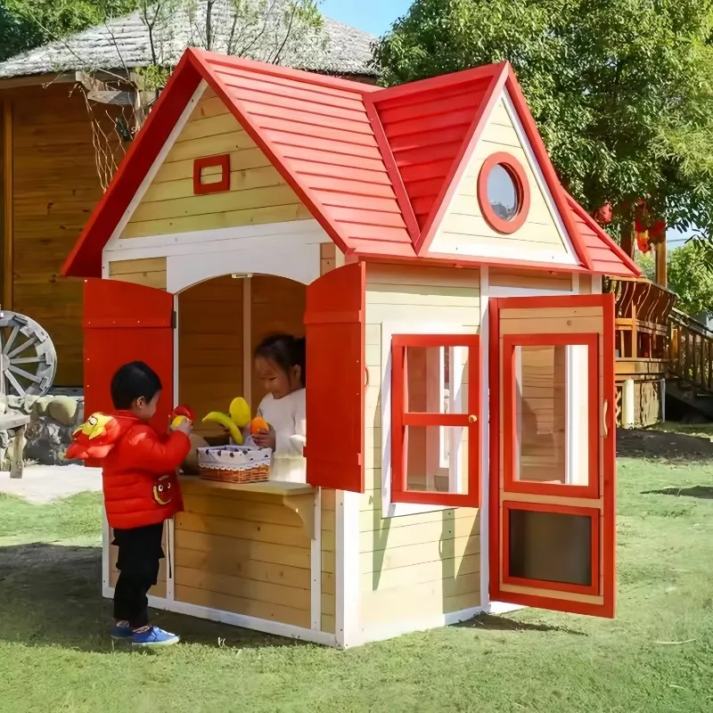 รูปสินค้า บ้านเล่นกลางแจ้ง หุ่นยนต์เคลื่อนไหว สนามเด็กเล่นสวนหลังบ้าน