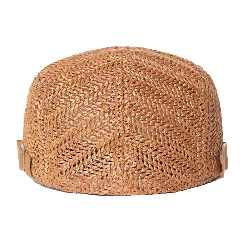 Casual Hat British Western Men Berets Vintage Sunscreen Hollow Out Newsboy Caps Narrow Brim Summer Solid Color