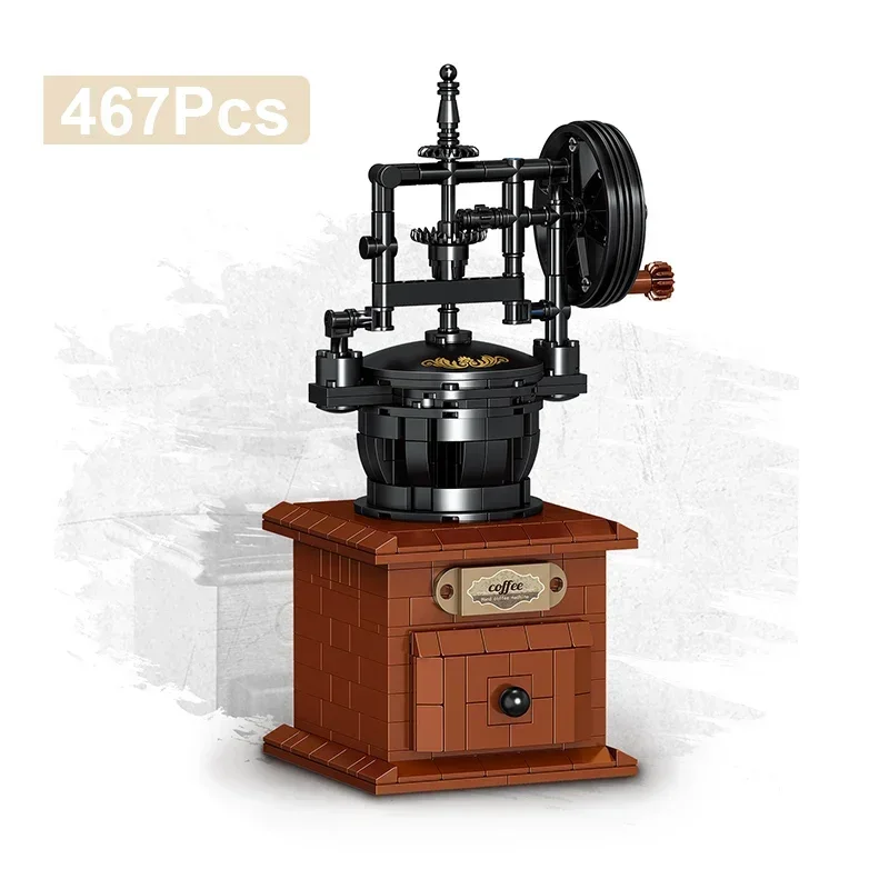 מכונת קפה יצירתית קלאסית מיני מודל יהלומים לבניית קוביות MOC אוסף צעצועים לילדים מתנת חג המולד