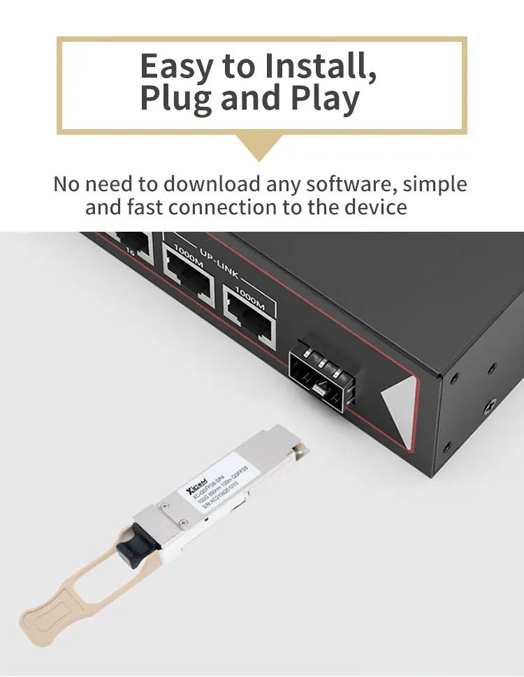 100Gbps SFP Optical Module QSFP28 SR 850nm 100m MPO Connector Multi-Mode Fiber Optic Switch Transceiver Module Optic Module