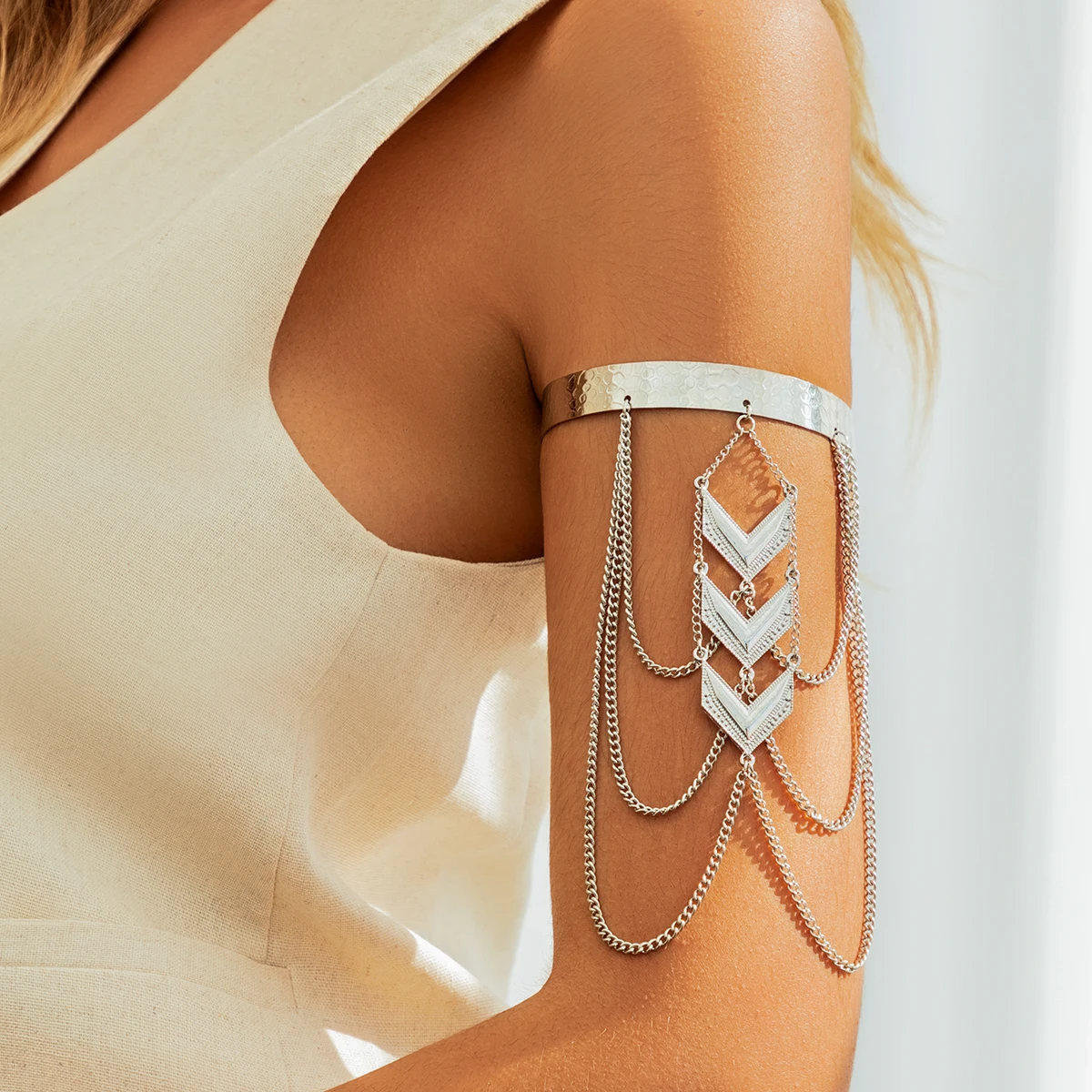 سوار ذو شرابة من نوع Ingemark-Vintage break مفتوح الذراع للنساء ، قلادة على شكل V قوطية ، أساور قابلة للتعديل ، هدية مجوهرات للأزواج