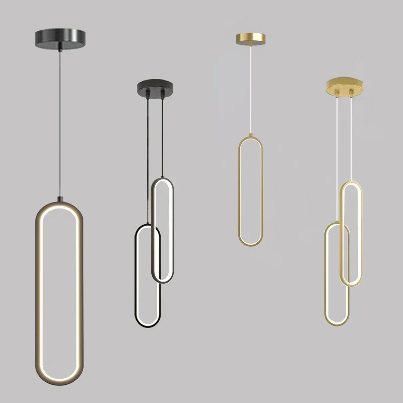 Modern Minimalist LED Pendant Light Lustre Chandelier For Bedroom Restaurant Living Room Gold Hanging Lamps Interior Home Decor 4
