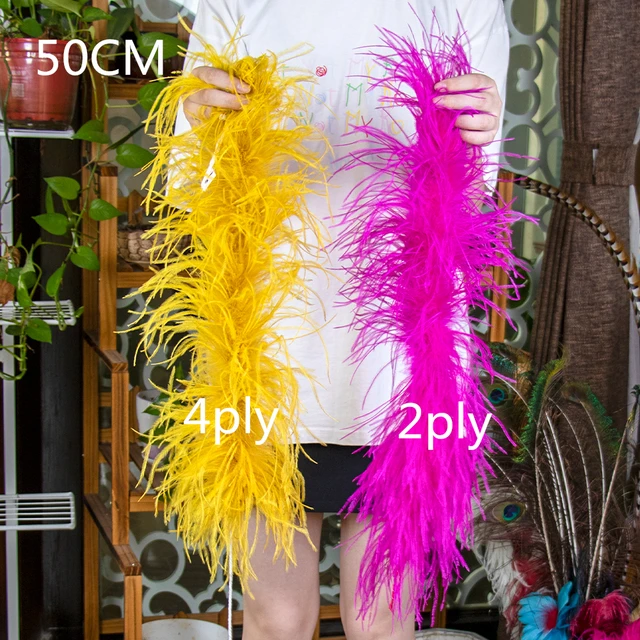 2 4 6 10 15 Ply Thick Ostrich Feather Boa Costume Party Clothing Sewing  Decoration plumes Shawl Real Ostrich feathers Scarfs 2 M