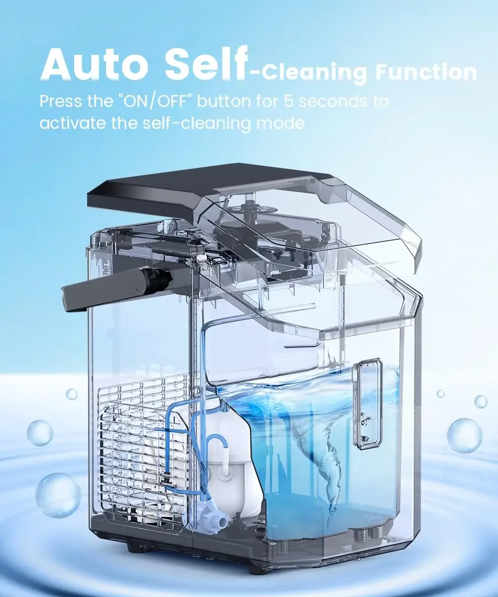 Nugget Ice Maker Counterto   Chewable Nugget Ice Cubes Machine,Quick Ice Making 34Lbs/Day Self-Cleaning 5