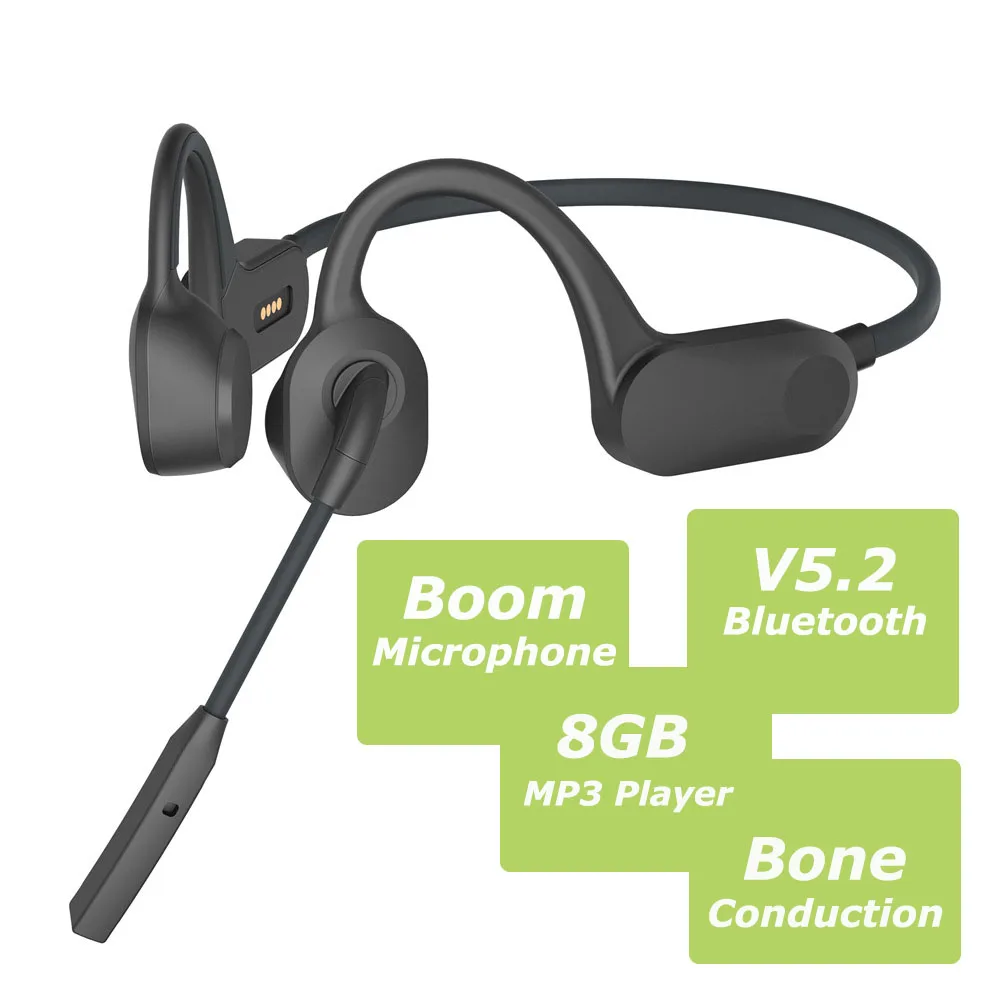 Wireless Headphones Builtin 8GB Memory Bone Conduction Headsets with