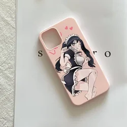 Transparent Cute Japanese Maid Girl Cartoon Phone Case - Soft TPU Cover - iPhone 11 (Style 7)