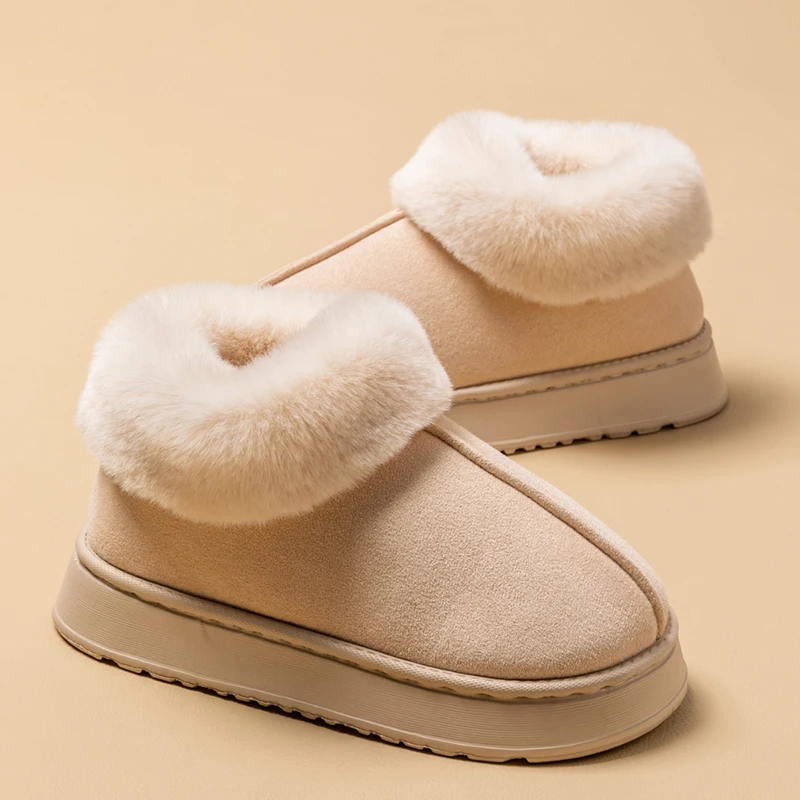 Men's High-Top Ultra-Soft Fleece Lined Winter Slip-On Slippers with Thick Memory Foam Sole