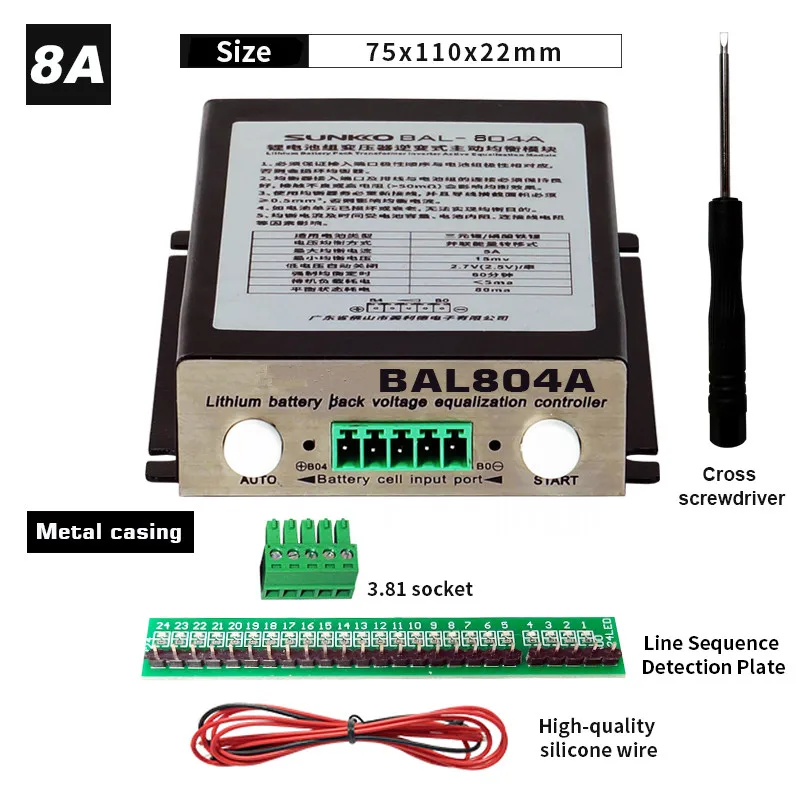 Heltec 424s 8a Balanceador Ativo Equalizador Ativo Lifepo4 Capacitor de Energia da Bateria Lipo 8s 10s 12s 16s 20s - Image 5